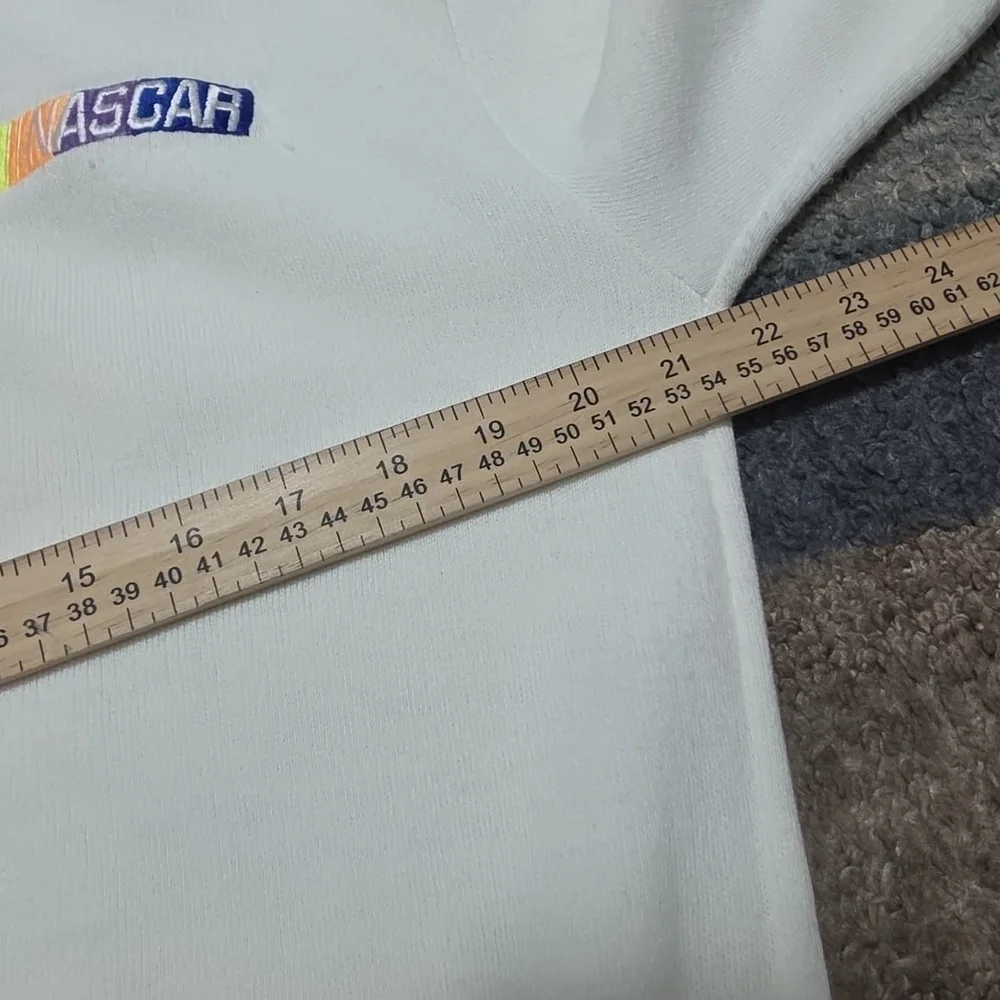 Vintage NASCAR McBriar V-Neck Sweater White USA Made Men’s M